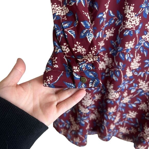 Madewell floral long sleeve shift dress. Size xxs - Picture 6 of 8